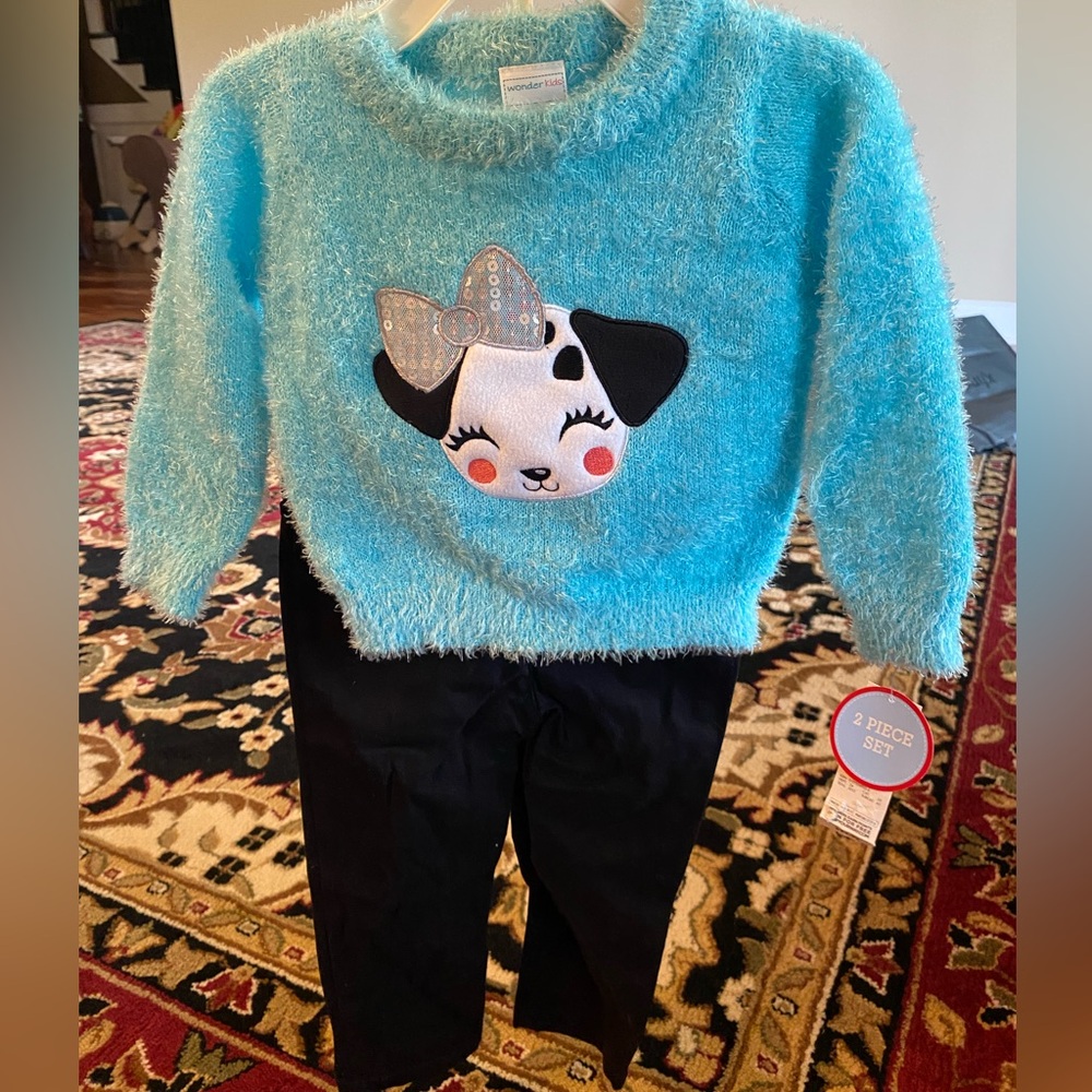12m Wonder Nation Blue and Black Cozy Sweater outfit